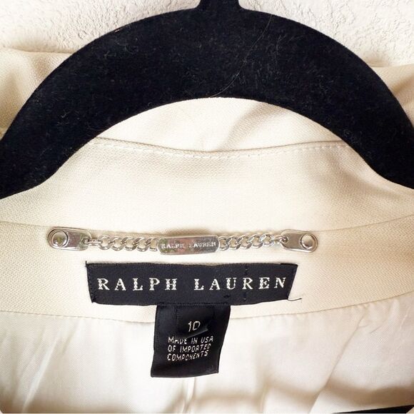 Ralph Lauren Cream Pea Coat Midi Jacket Size 10 - Picture 5 of 9